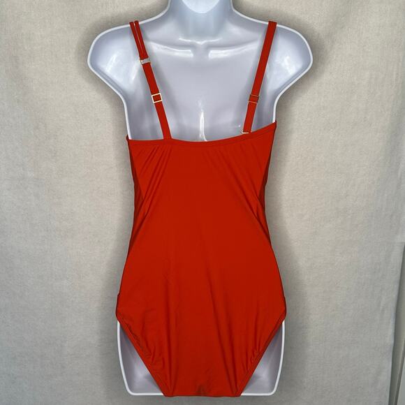 Bleu Rod Beattie One Shoulder Mio Swimsuit Ginger Orange MSRP $119 | Size 8 New - Picture 8 of 15